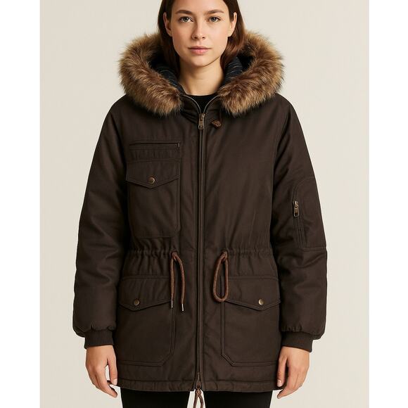 Bogner Hooded Down Ski Parka Jacket Removable Fur Collar - Picture 1 of 10